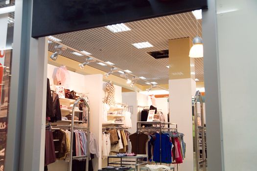 shop on the sale of modern youth and fashionable clothes