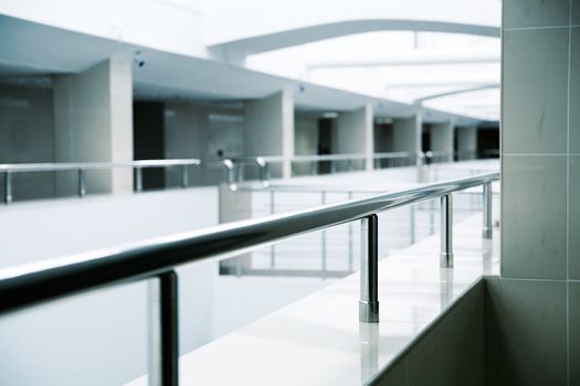 Metal details of an interior of modern office building