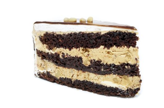 piece of cake to tiramisu on a white background