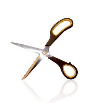 The scissors isolated over white background