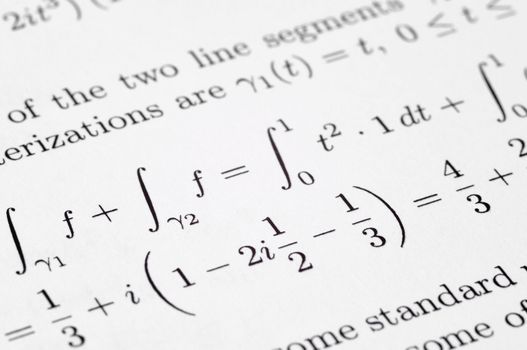 Mathematical equations on a school paper