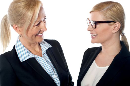 Businesswomen meeting and discussing company's progress