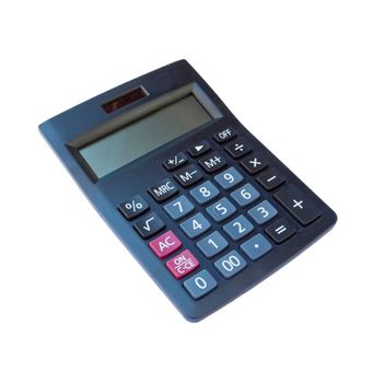 Blue Old Calculator on white background