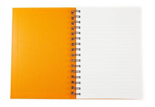 Orange clean Notebook isolated on white background