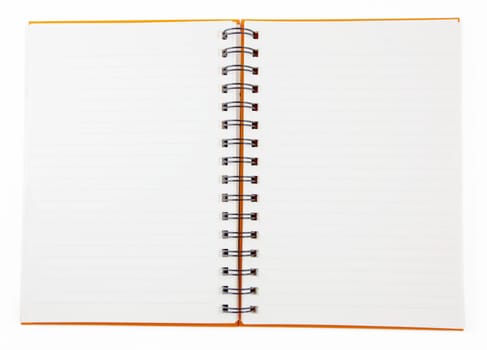 Orange clean Notebook isolated on white background