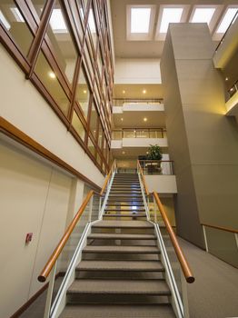 stairs leading to offices in large commercial building