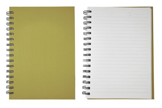 Brown Blank Note Book on white background