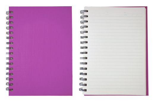 purple Blank Note Book on white background