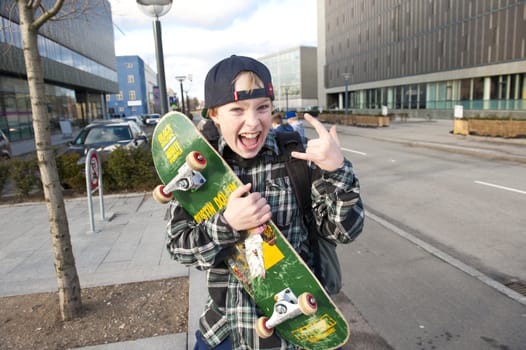 Young urban boy in Copenhagen Denmark