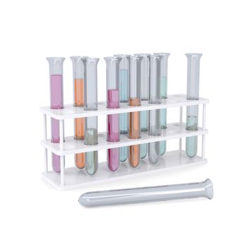 Test tubes. Isolated render on a white background