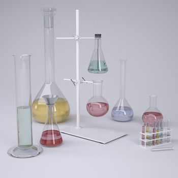 Chemical laboratory. Isolated render on a gray background