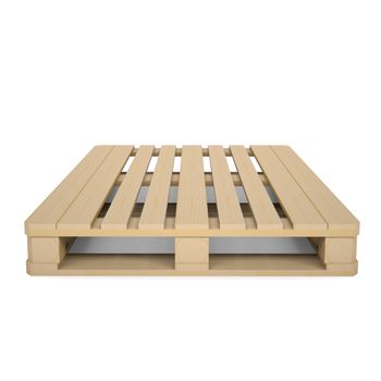 Wooden pallet. Isolated render on a white background