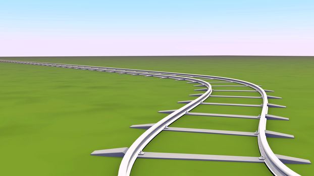 railway for a train on a landscape