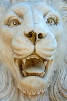 Close up of a lion statue