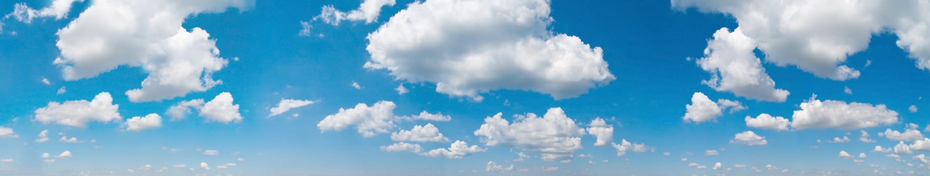 Sea with blue sky and clouds