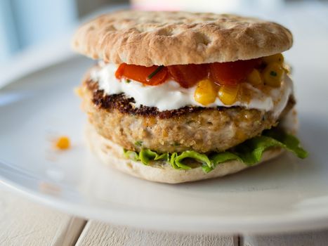 Texan style chicken burger