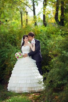 tenderness of the bride and groom 