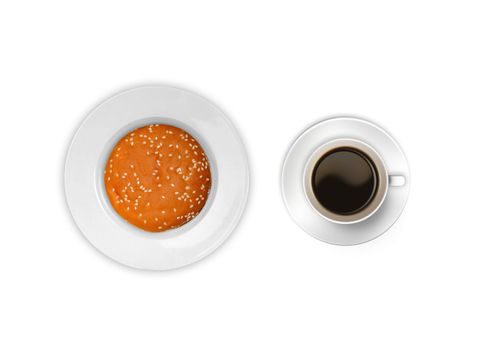 Coffee with bun