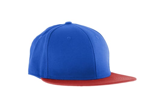 blue with red baseball cap isolated on white