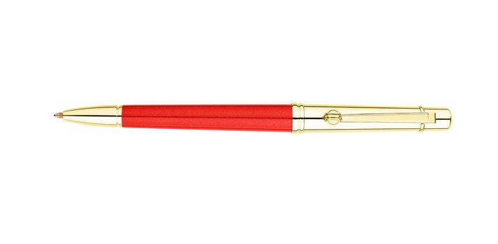Isolated golden pen over the white background