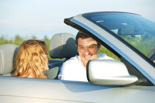 love in cabrio woman and man