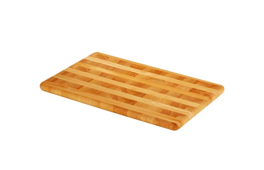 Wooden tray isolated on white background