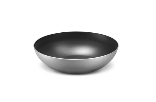 black salad bowl isolated on white background