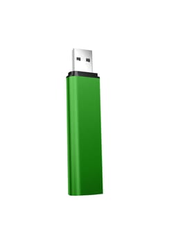 Usb flash drive on the white background
