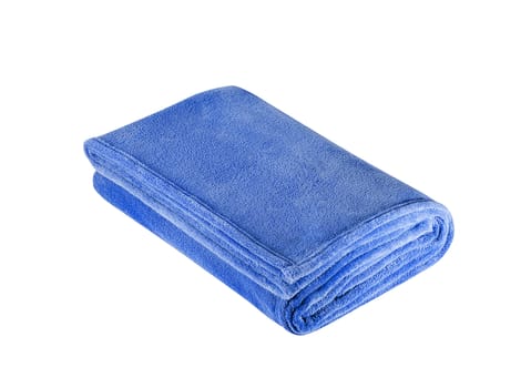 blue bathing towel on a white background