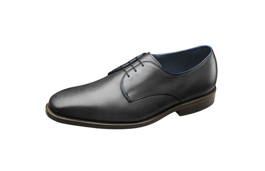 black shiny man's shoe isolated on white background