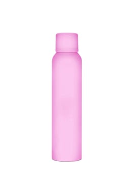 Pink perfume bottle isolated on white