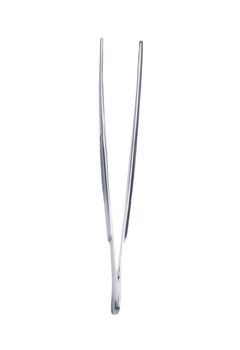 metal eyebrow tweezers isolated on white