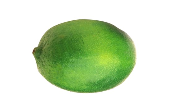 single lime on white background