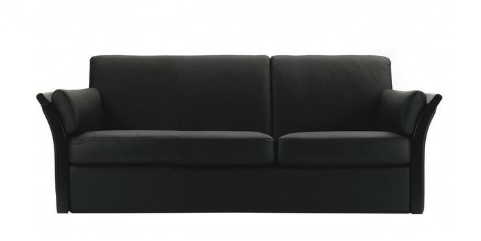black leather sofa isolated on white background