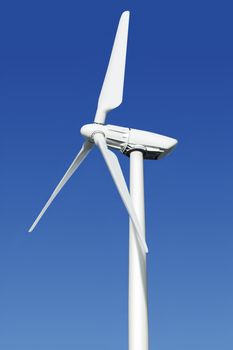 close up wind turbine generating electricity