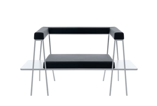 Black armchairs isolated on white background