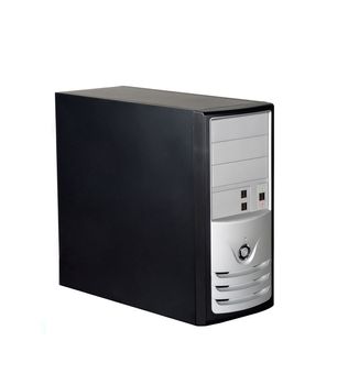 Computer case isolated on white background
