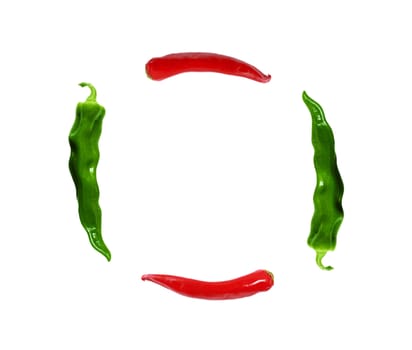 green with red peppers