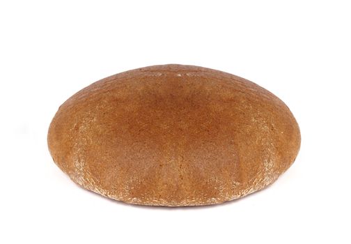 brown bread loaf against white background