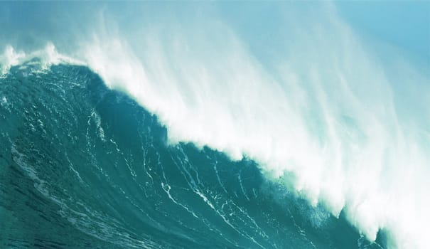 crashing wave action close up