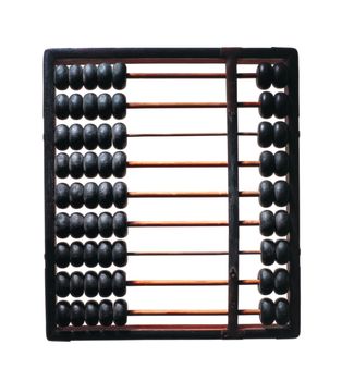 Wooden abacus isolated on white background