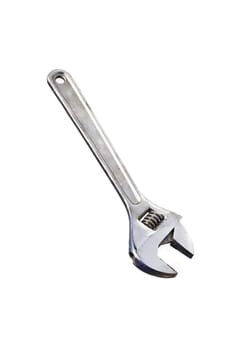 metal adjustable wrench isolated on white background