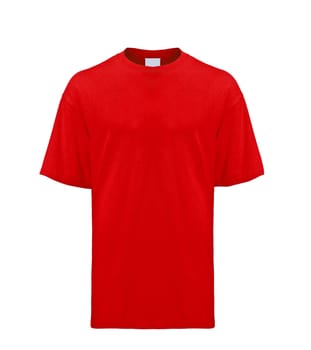 Red T-shirt isolated on white background