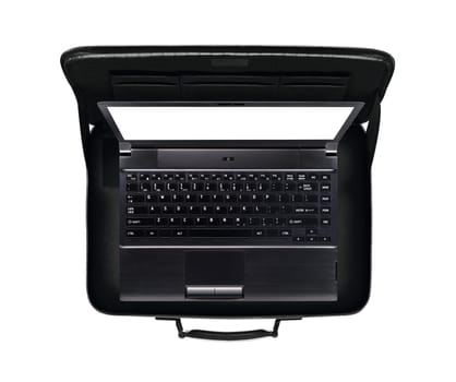 Laptop in bag isolated