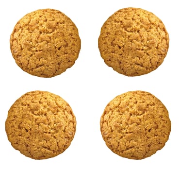 sweet brown cookie isolated on white background
