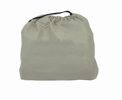 White cotton bag on white isolated background.