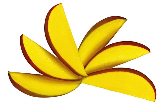 slice of mango, saved with clipping path