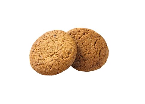 sweet brown cookie isolated on white background