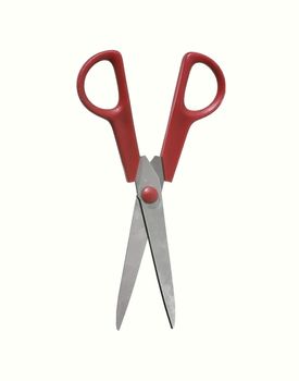Red scissors isolated on the white background
