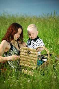 family picnic mother and child